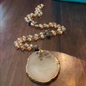 Large rock pendant necklace